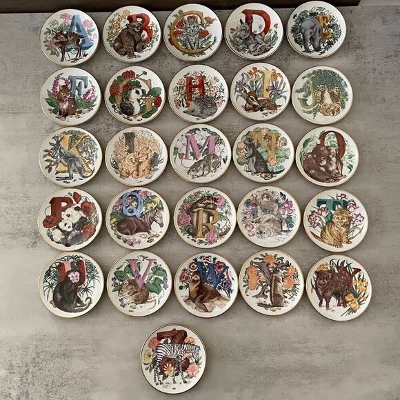 Franklin Mint Other - Vintage Franklin Mint Animal Alphabet Mini Plate Collection 1983 Full Set of 26